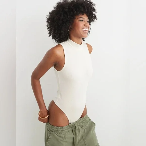 NWT Aerie Sleeveless Mock Neck Bodysuit Muslim - Picture 6 of 6